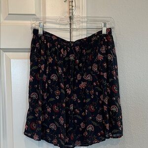Hollister Floral Print Navy Skirt